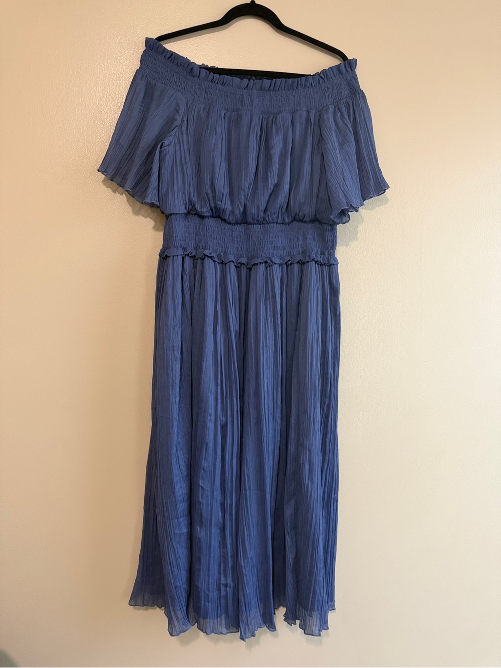 ASOS Curve Indigo Off-Shoulder Midi Dress
